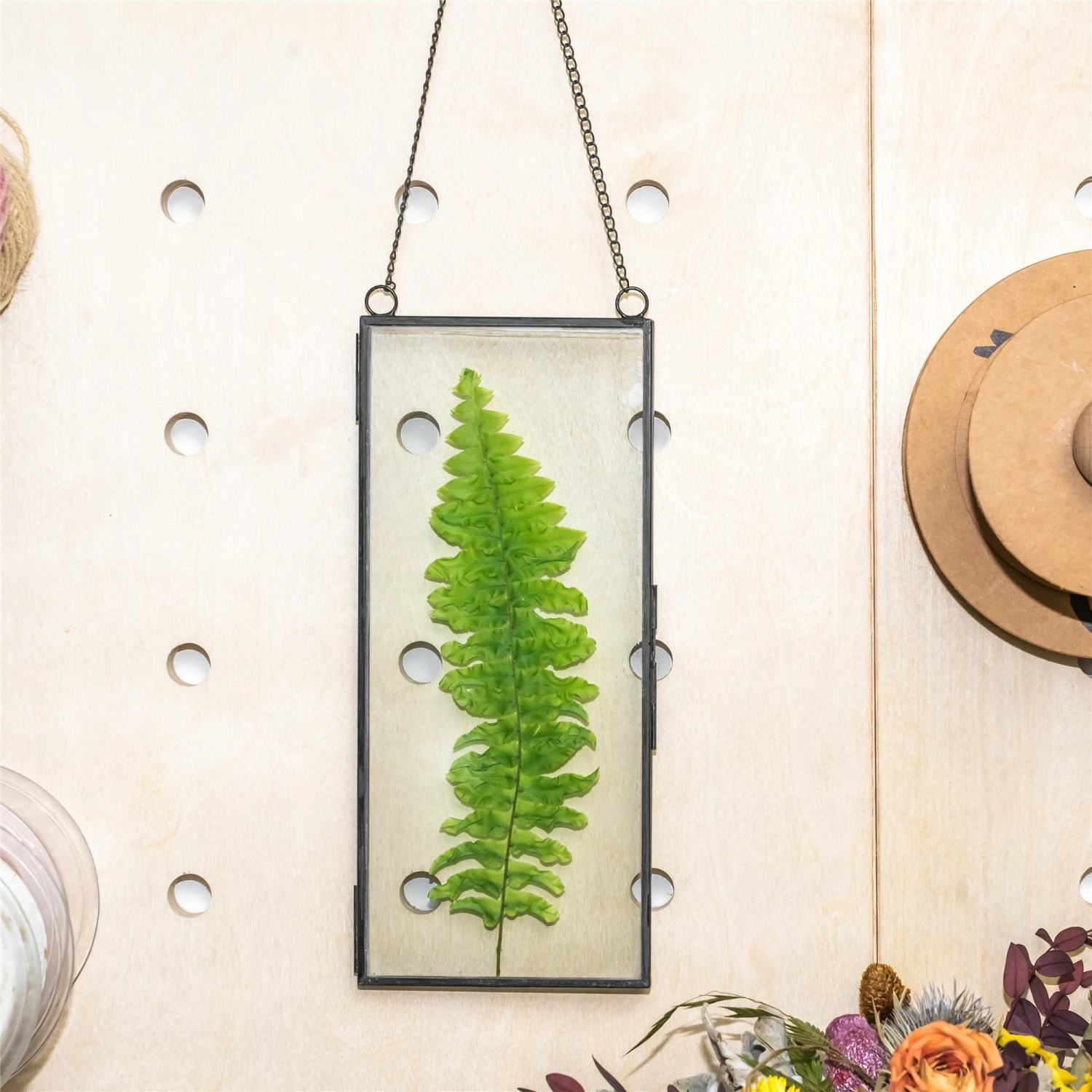 Hanging 4x9 Inches Black Long Herbarium Painted Brass Glass Frame For Pressed Flowers Dried Flowers 8 Hanging 4x9 Inches Black Long Herbarium Painted Brass Glass Frame For Pressed Flowers Dried Flowers - Image 6