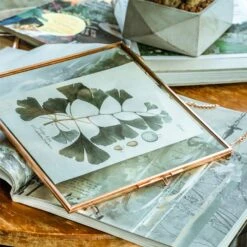 Handmade Large Wall Hanging Pure Copper Glass Artwork Certificate Photo Display Floating Frame 20 Handmade Large Wall Hanging Pure Copper Glass Artwork Certificate Photo Display Floating Frame -Ncyp Garden Store 09767