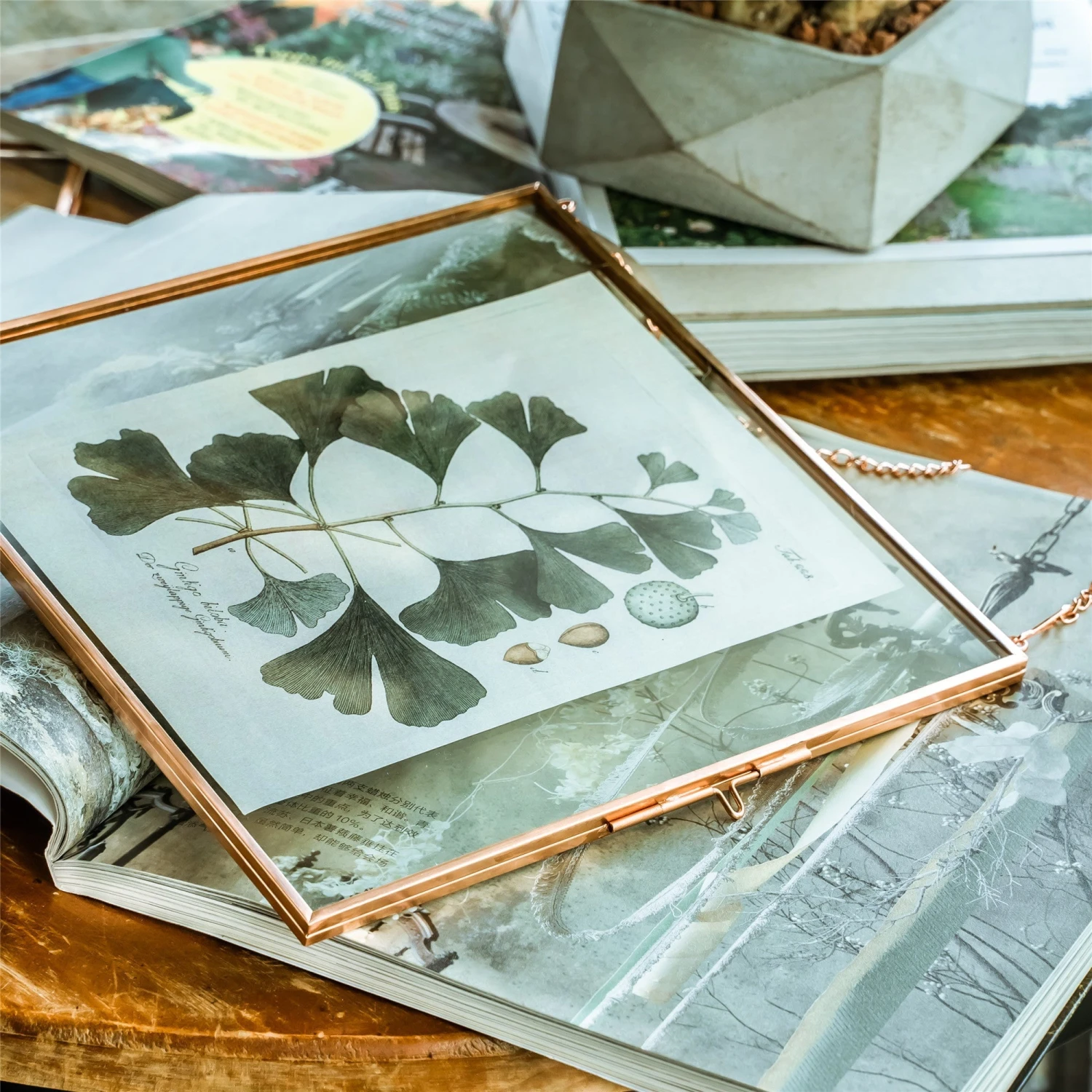 Handmade Large Wall Hanging Pure Copper Glass Artwork Certificate Photo Display Floating Frame 11 Handmade Large Wall Hanging Pure Copper Glass Artwork Certificate Photo Display Floating Frame - Image 10