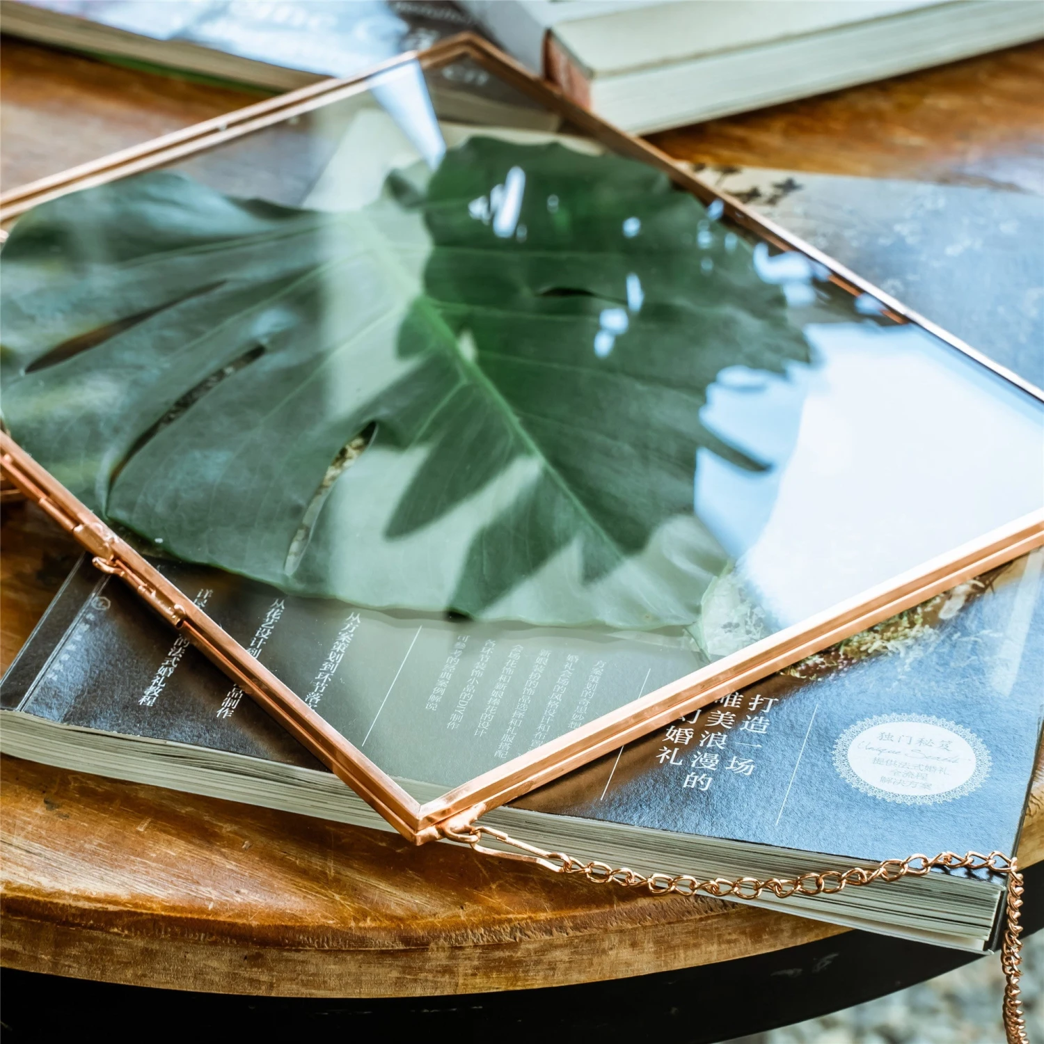 Handmade Large Wall Hanging Pure Copper Glass Artwork Certificate Photo Display Floating Frame 8 Handmade Large Wall Hanging Pure Copper Glass Artwork Certificate Photo Display Floating Frame - Image 7