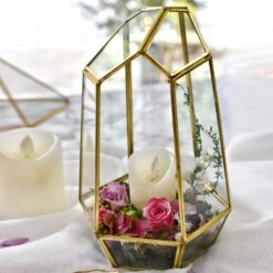 Handmade 25cm Irregular Tall Open Glass Geometric Terrarium Container For Succulents Wedding -Ncyp Garden Store 20150620003 4