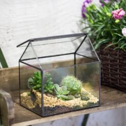 NCYP Vintage House Geometric Terrarium Tin Sealed Chest Planter Succulent Centerpiece Wedding -Ncyp Garden Store 20150620005 8
