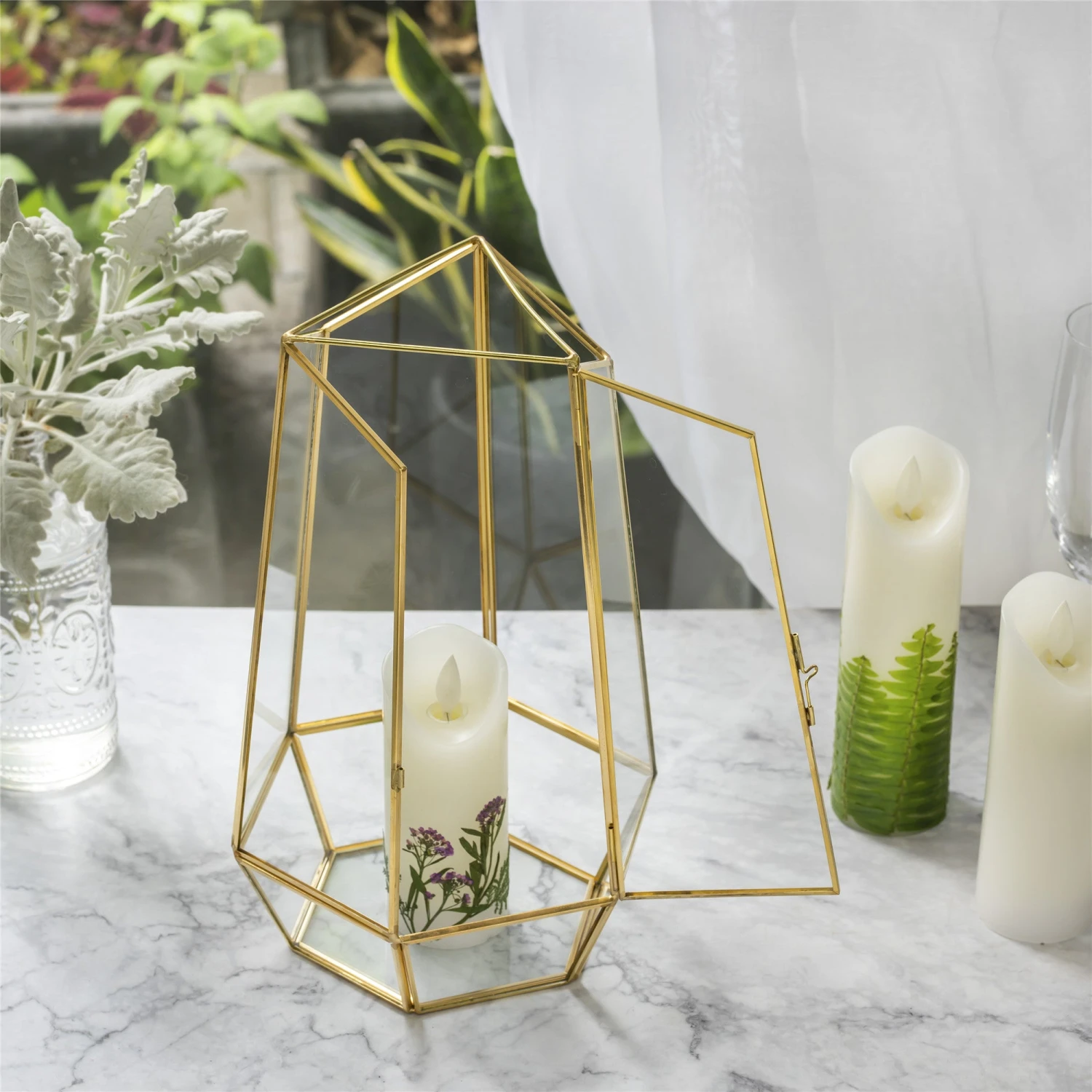 NCYP Hanging Geometric Glass Lamp Candle Holderwith Swing Lid Top Hallow Open For Wedding 8 NCYP Hanging Geometric Glass Lamp Candle Holderwith Swing Lid Top Hallow Open For Wedding - Image 6