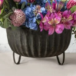 Metal Vintage Wide 3 Lengs Rustic French Urn Planter Pot For Floral Arrangement Centerpiece -Ncyp Garden Store 20190516007 6