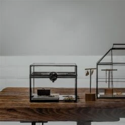 Small Vintage Rectangle Glass Jewelry Storage Card Box With Lock For Card Storage Jewelry Display -Ncyp Garden Store 20190717001 7