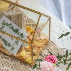 Geometric Glass Card Box Terrarium Rose Gold Handmade Pure Copper House Shape For Wedding Receiption -Ncyp Garden Store 20190905001 7
