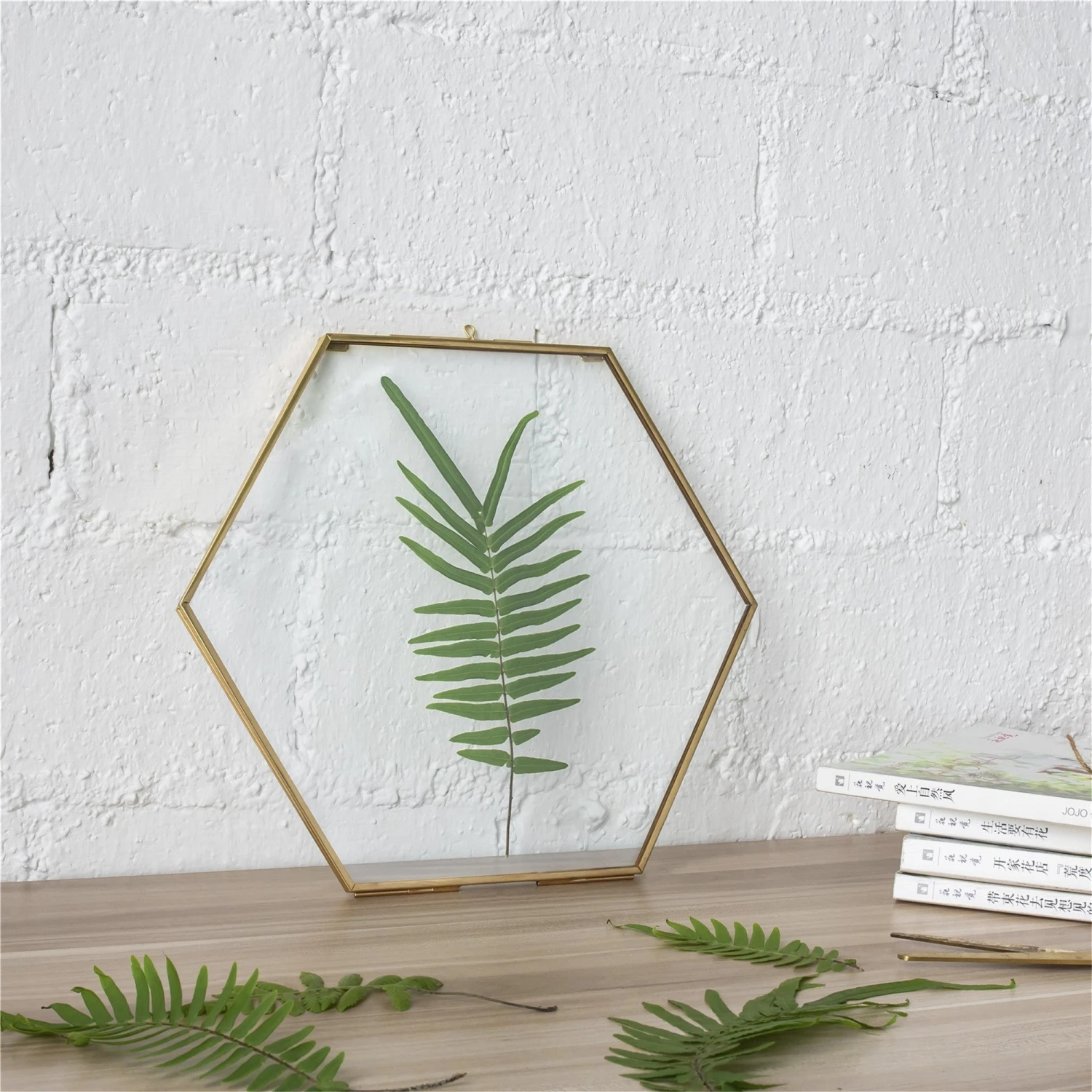Hanging Hexagon Herbarium Brass Glass Frame For Pressed Flowers Dried Flowers Floating Frame 10 Hanging Hexagon Herbarium Brass Glass Frame For Pressed Flowers Dried Flowers Floating Frame - Image 8