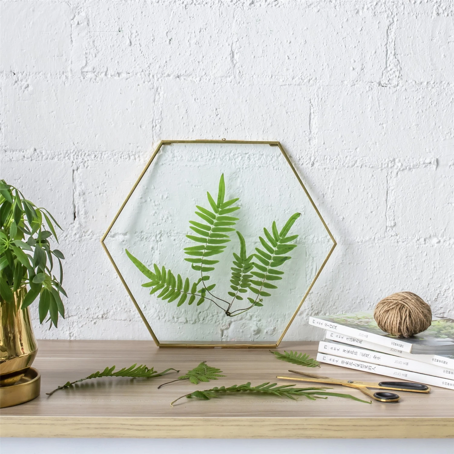 Hanging Hexagon Herbarium Brass Glass Frame For Pressed Flowers Dried Flowers Floating Frame 13 Hanging Hexagon Herbarium Brass Glass Frame For Pressed Flowers Dried Flowers Floating Frame - Image 11