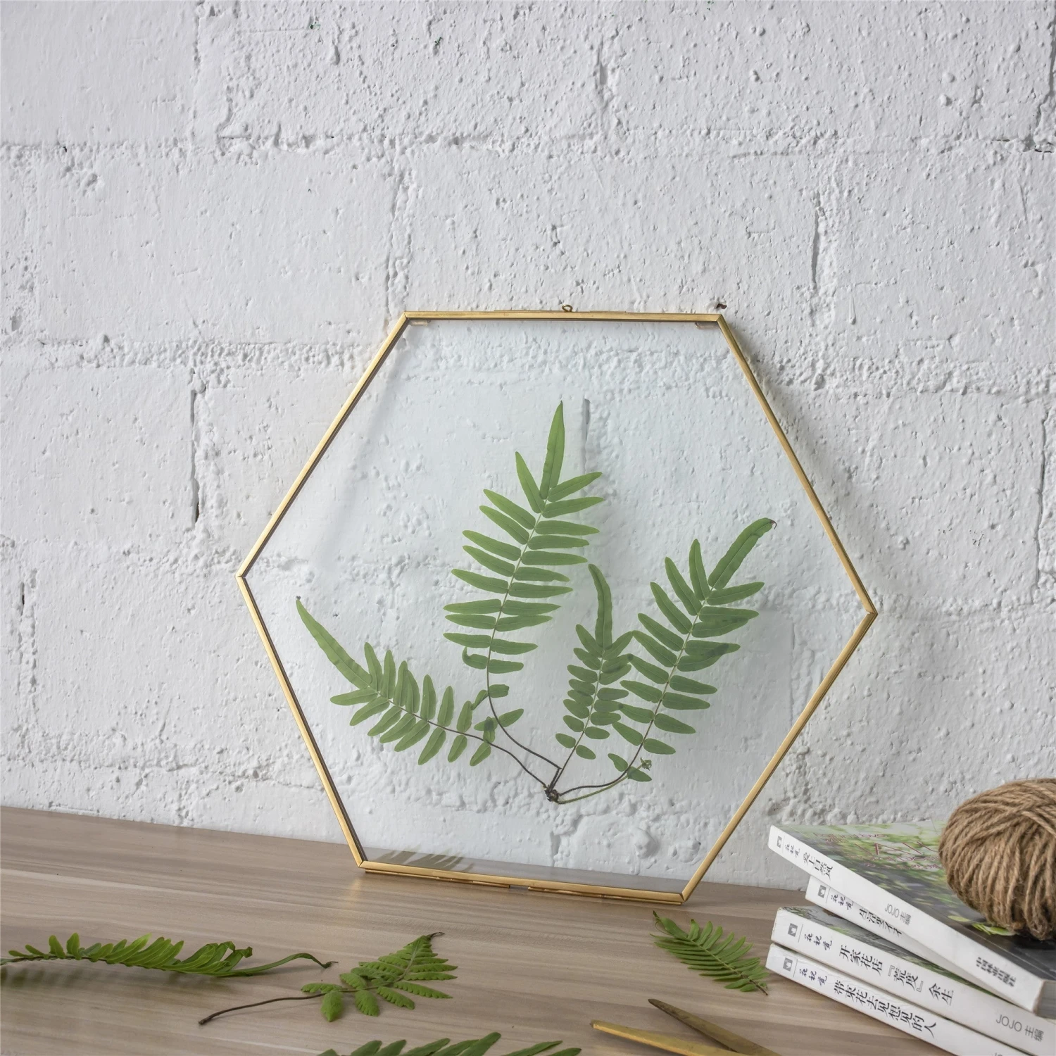 Hanging Hexagon Herbarium Brass Glass Frame For Pressed Flowers Dried Flowers Floating Frame 14 Hanging Hexagon Herbarium Brass Glass Frame For Pressed Flowers Dried Flowers Floating Frame - Image 12