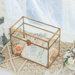 Pure Copper Medium Geometric Glass Card Box Terrarium Foot Latch Rose Gold Handmade Rectangular 17 Pure Copper Medium Geometric Glass Card Box Terrarium Foot Latch Rose Gold Handmade Rectangular -Ncyp Garden Store 20190905013 1