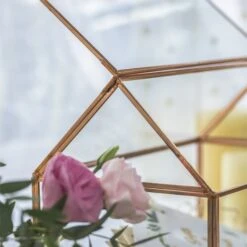 Geometric Glass Card Box Terrarium Rose Gold Handmade Pure Copper House Shape For Wedding Receiption -Ncyp Garden Store 20190905014 1