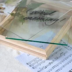 NCYP Handmade Tabletop Wall Hanging Natural Wood Tempered Glass Acrylic Panel Floating Frame -Ncyp Garden Store 20191216001blm 3