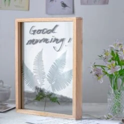 NCYP Handmade Tabletop Wall Hanging Natural Wood Tempered Glass Acrylic Panel Floating Frame -Ncyp Garden Store 20191216001blm 6