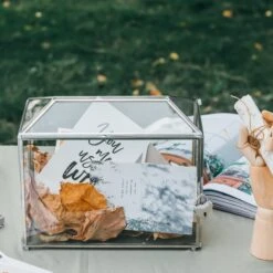 Silver Standard/Large Geometric Glass Card Box Terrarium With Slot, Heart Lock, Foot, Handmade For Wedding Receiption Wishwell Keepsake -Ncyp Garden Store 20200226001 9 2b7e1123 8be0 4ded 9a06 789538eea1e7