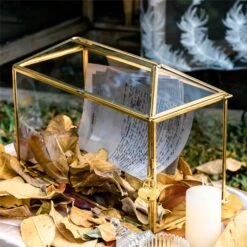 Large Geometric Glass Card Box Terrarium With Slot And Heart Lock, Foot, Gold, Handmade, Brass,for Wedding Receiption, Wishwell, Keepsake Centerpiece -Ncyp Garden Store 20200307001 8 1b701ba2 ce0f 4e79 977d 8f17a1be4d28
