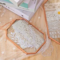 Wall Hanging Long Octagon Herbarium Copper Glass Frame For Pressed Flowers Dried Floating Frame -Ncyp Garden Store 20200409013 5