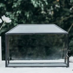 Back Standard/Large Geometric Glass Card Box Terrarium With Slot, Heart Lock, Foot, Handmade Brass For Wedding Receiption Wishwell Keepsake -Ncyp Garden Store 20200907001 1