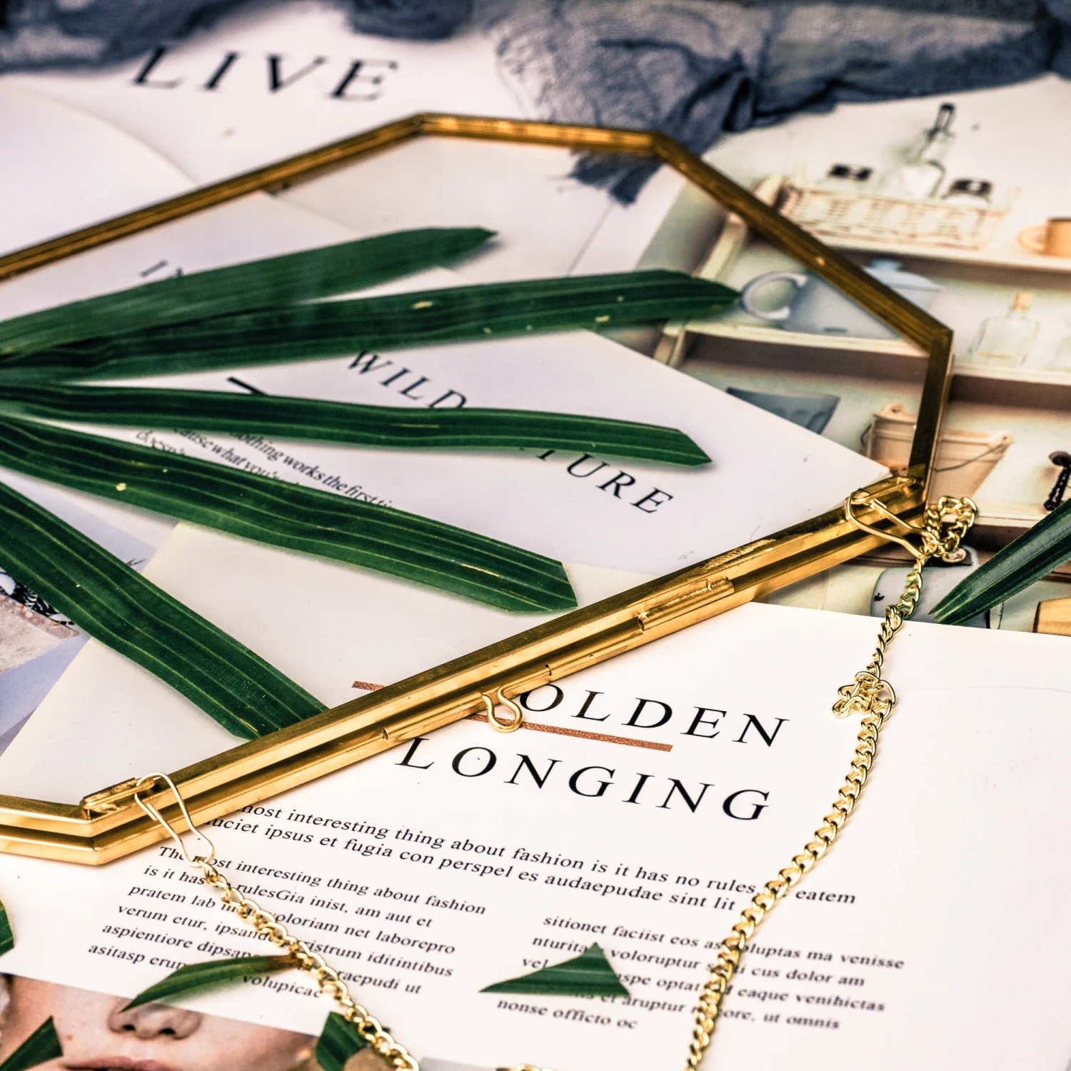 Wall Hanging 8x10" Horizontal Long Octagon Herbarium Brass Double Glass Frame For Pressed Flowers, Dried Flowers, Poster, Floating Frame 8 Wall Hanging 8x10" Horizontal Long Octagon Herbarium Brass Double Glass Frame For Pressed Flowers, Dried Flowers, Poster, Floating Frame - Image 6