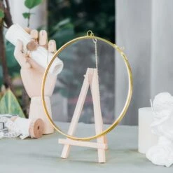 NCYP Wall Hanging Round 5" 4.3" Herbarium Brass Glass Frame For Pressed Flowers, Dried Flowers, Poster, Double Glass, Floating Frame -Ncyp Garden Store 20210522003 3