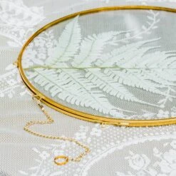 NCYP Wall Hanging Round 8" 10" 12" Herbarium Brass Glass Frame For Pressed Flowers, Poster, Double Glass, Floating Frame 40 NCYP Wall Hanging Round 8" 10" 12" Herbarium Brass Glass Frame For Pressed Flowers, Poster, Double Glass, Floating Frame -Ncyp Garden Store 20210522004 4