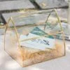 House Shape Arched Curved Roof Vintage Glass Card Box Terrarium, Handmade Brass For Wedding Receiption Wishwell Keepsake -Ncyp Garden Store 20220607002 1