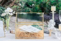 House Shape Arched Curved Roof Vintage Glass Card Box Terrarium, Handmade Brass For Wedding Receiption Wishwell Keepsake -Ncyp Garden Store 20220607002 7