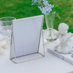 Silver Brass Tabletop Vintage Frame Geometric Ornament Plant Specimen Clip Modern Decor Card Holder 5X7" Reception 40 Silver Brass Tabletop Vintage Frame Geometric Ornament Plant Specimen Clip Modern Decor Card Holder 5X7" Reception -Ncyp Garden Store 20221229004 14