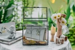 Vintage House Glass Geometric Terrarium Card Box Black -Ncyp Garden Store 20230329020 3