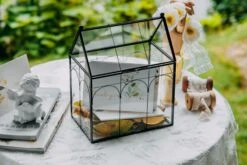 Vintage House Glass Geometric Terrarium Card Box Black -Ncyp Garden Store 20230329020 6