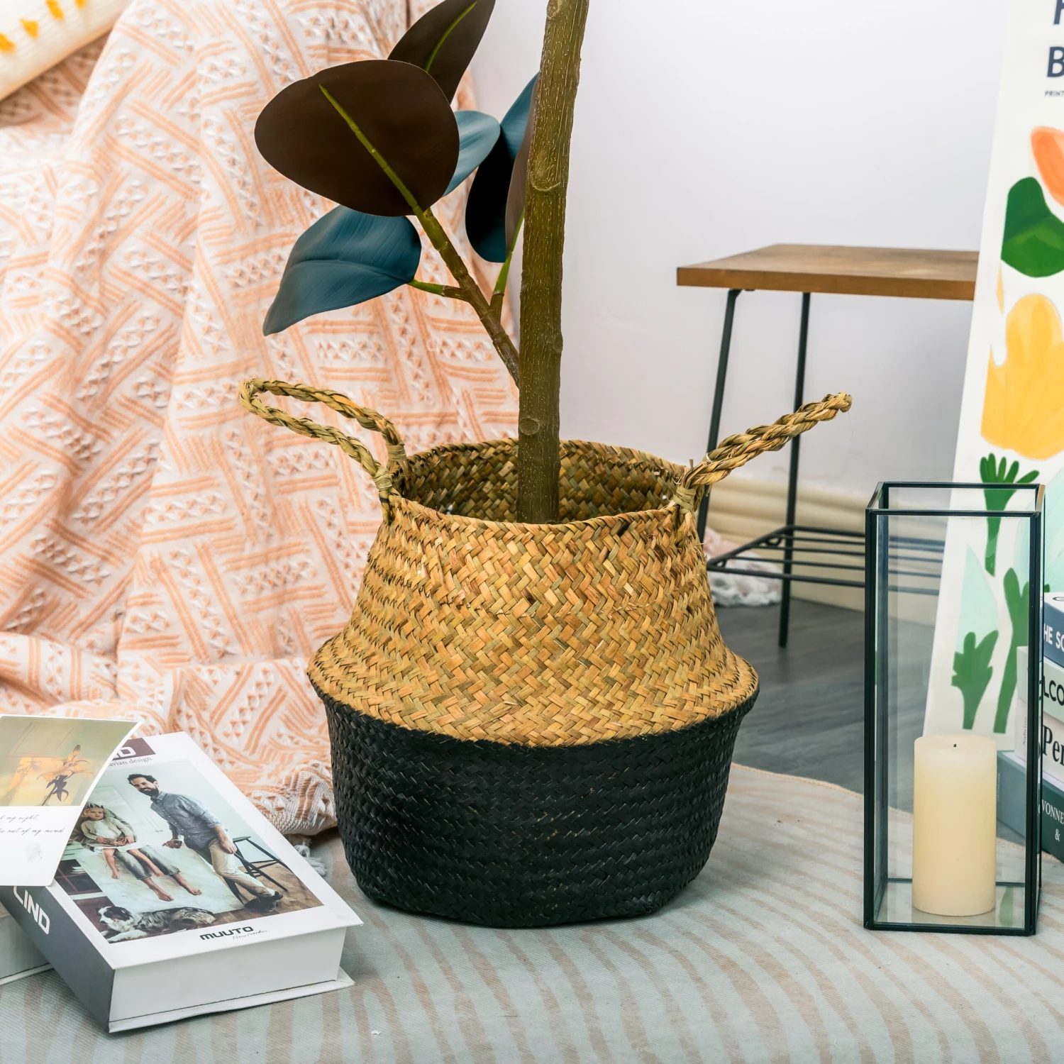 NCYP Artificial Rubber Tree, Rubber Fig, Rubber Bush 5.9FT (70.8 Inches) Tall Faux Plant For Home Office Decor, Indoor Fake Potted Ficus Elastica Tree With Plastic Pot And Rattan Woven Basket 8 NCYP Artificial Rubber Tree, Rubber Fig, Rubber Bush 5.9FT (70.8 Inches) Tall Faux Plant For Home Office Decor, Indoor Fake Potted Ficus Elastica Tree With Plastic Pot And Rattan Woven Basket - Image 6