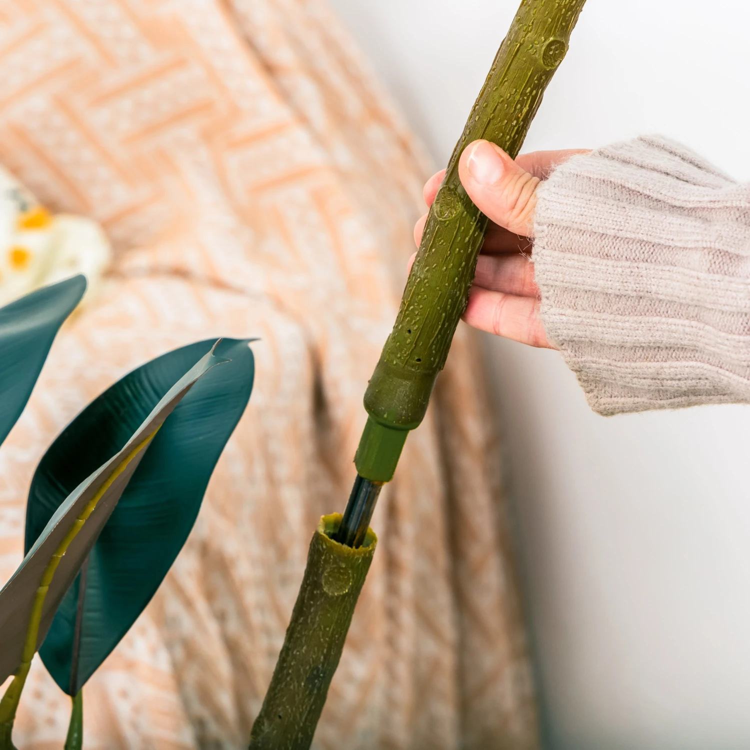 NCYP Artificial Rubber Tree, Rubber Fig, Rubber Bush 5.9FT (70.8 Inches) Tall Faux Plant For Home Office Decor, Indoor Fake Potted Ficus Elastica Tree With Plastic Pot And Rattan Woven Basket 10 NCYP Artificial Rubber Tree, Rubber Fig, Rubber Bush 5.9FT (70.8 Inches) Tall Faux Plant For Home Office Decor, Indoor Fake Potted Ficus Elastica Tree With Plastic Pot And Rattan Woven Basket - Image 8