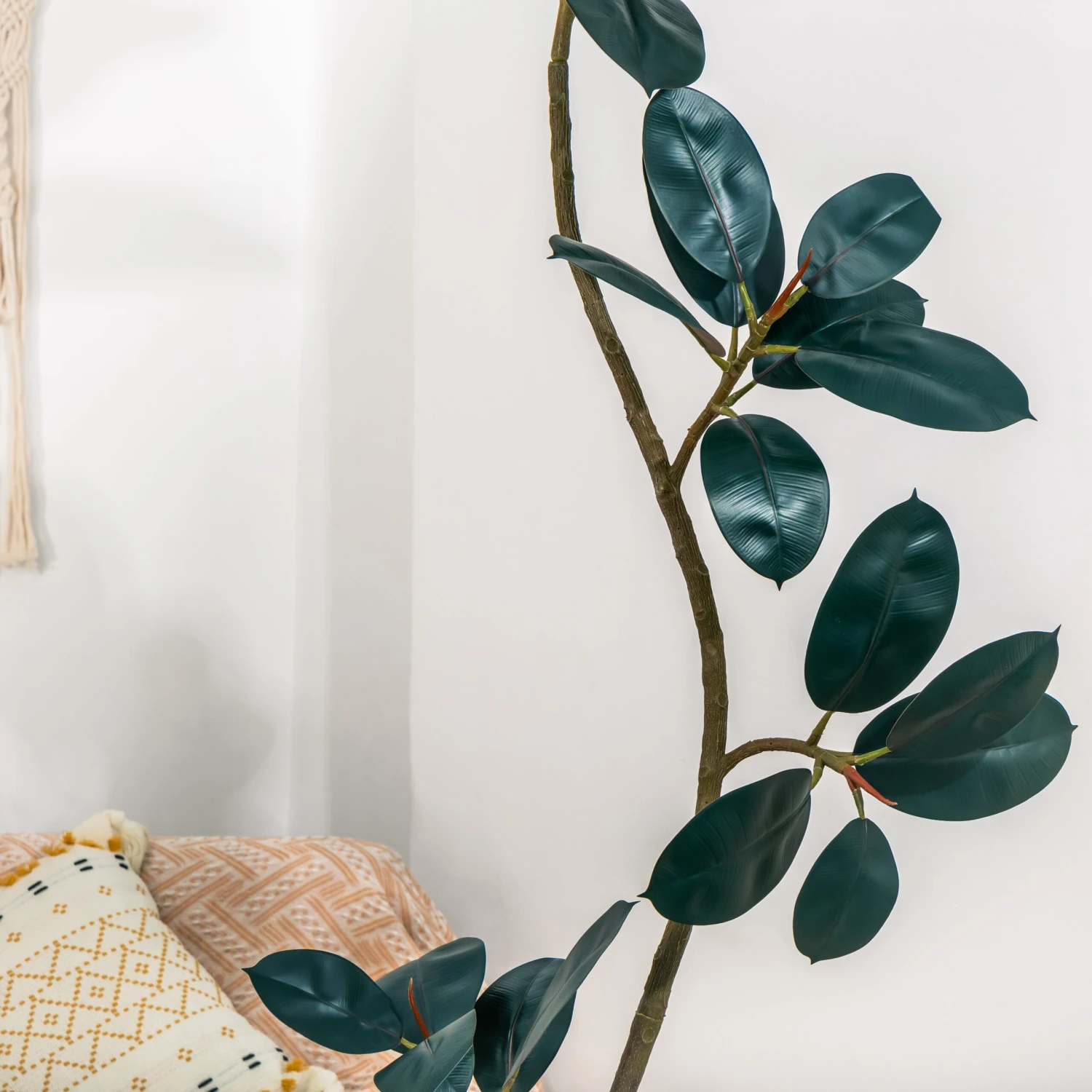 NCYP Artificial Rubber Tree, Rubber Fig, Rubber Bush 5.9FT (70.8 Inches) Tall Faux Plant For Home Office Decor, Indoor Fake Potted Ficus Elastica Tree With Plastic Pot And Rattan Woven Basket 6 NCYP Artificial Rubber Tree, Rubber Fig, Rubber Bush 5.9FT (70.8 Inches) Tall Faux Plant For Home Office Decor, Indoor Fake Potted Ficus Elastica Tree With Plastic Pot And Rattan Woven Basket - Image 4