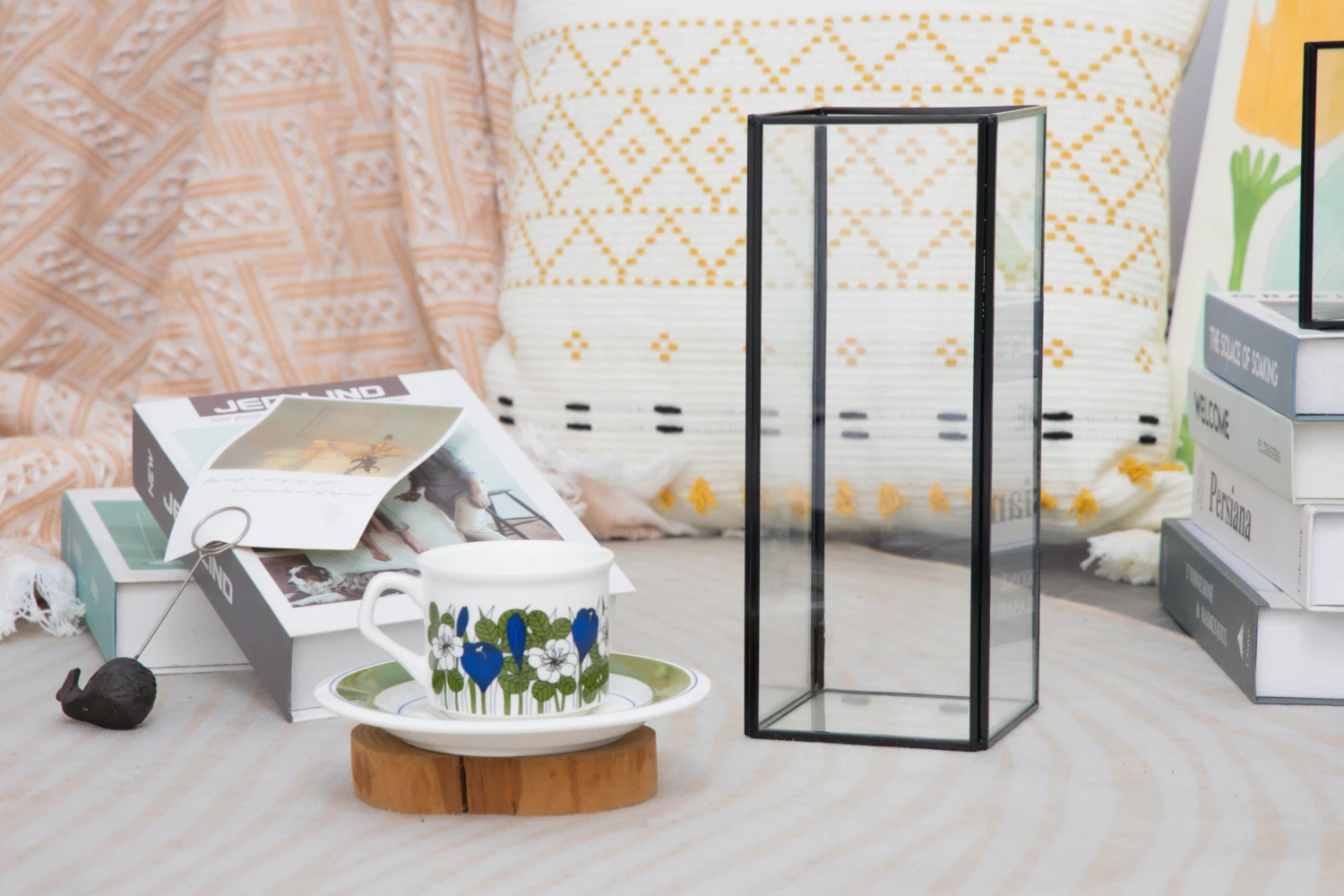 Tall Handmade Black Glass Candle Holder, Square, 9.8" Tall 19 Tall Handmade Black Glass Candle Holder, Square, 9.8" Tall - Image 18