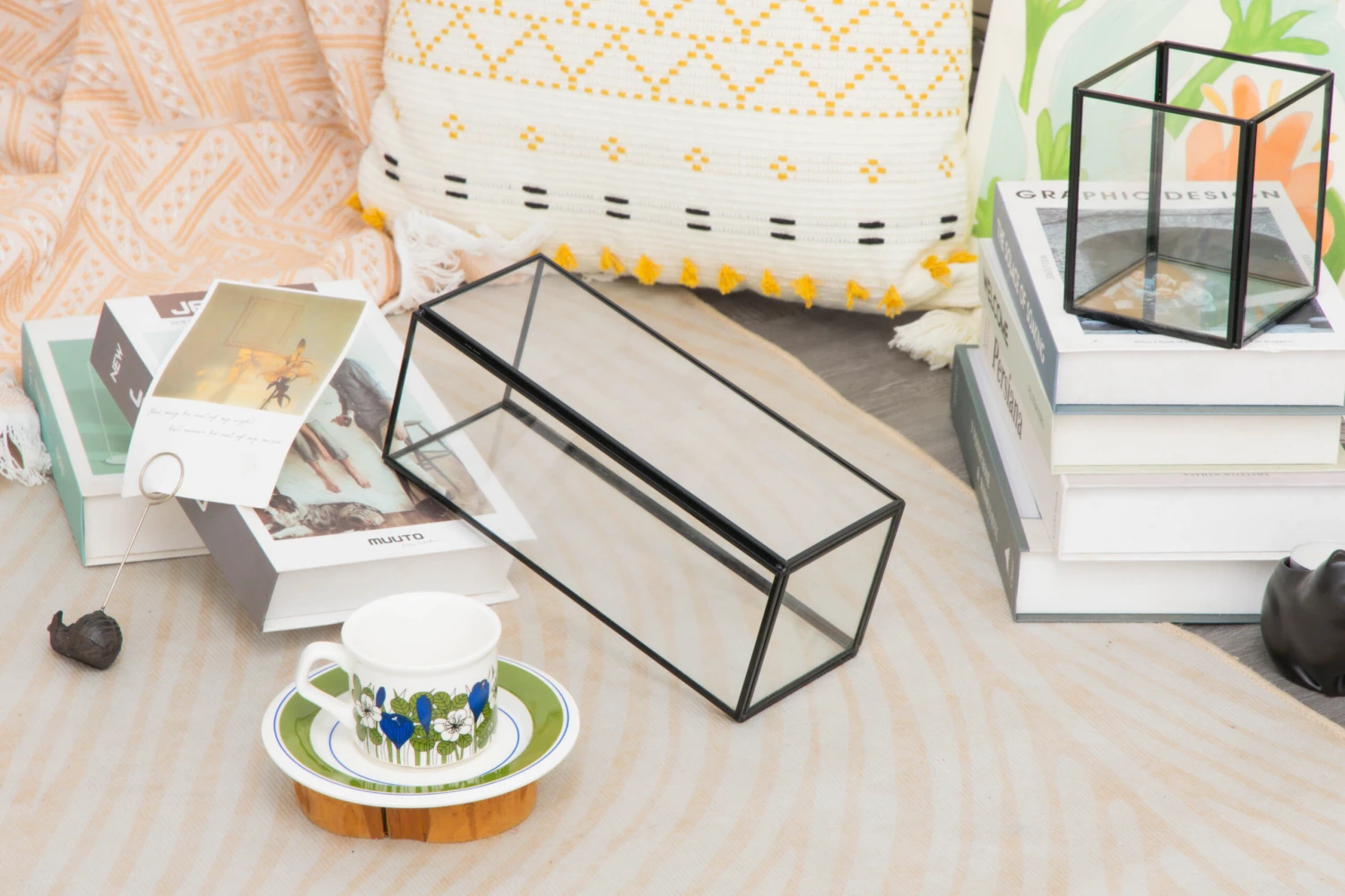 Tall Handmade Black Glass Candle Holder, Square, 9.8" Tall 18 Tall Handmade Black Glass Candle Holder, Square, 9.8" Tall - Image 17