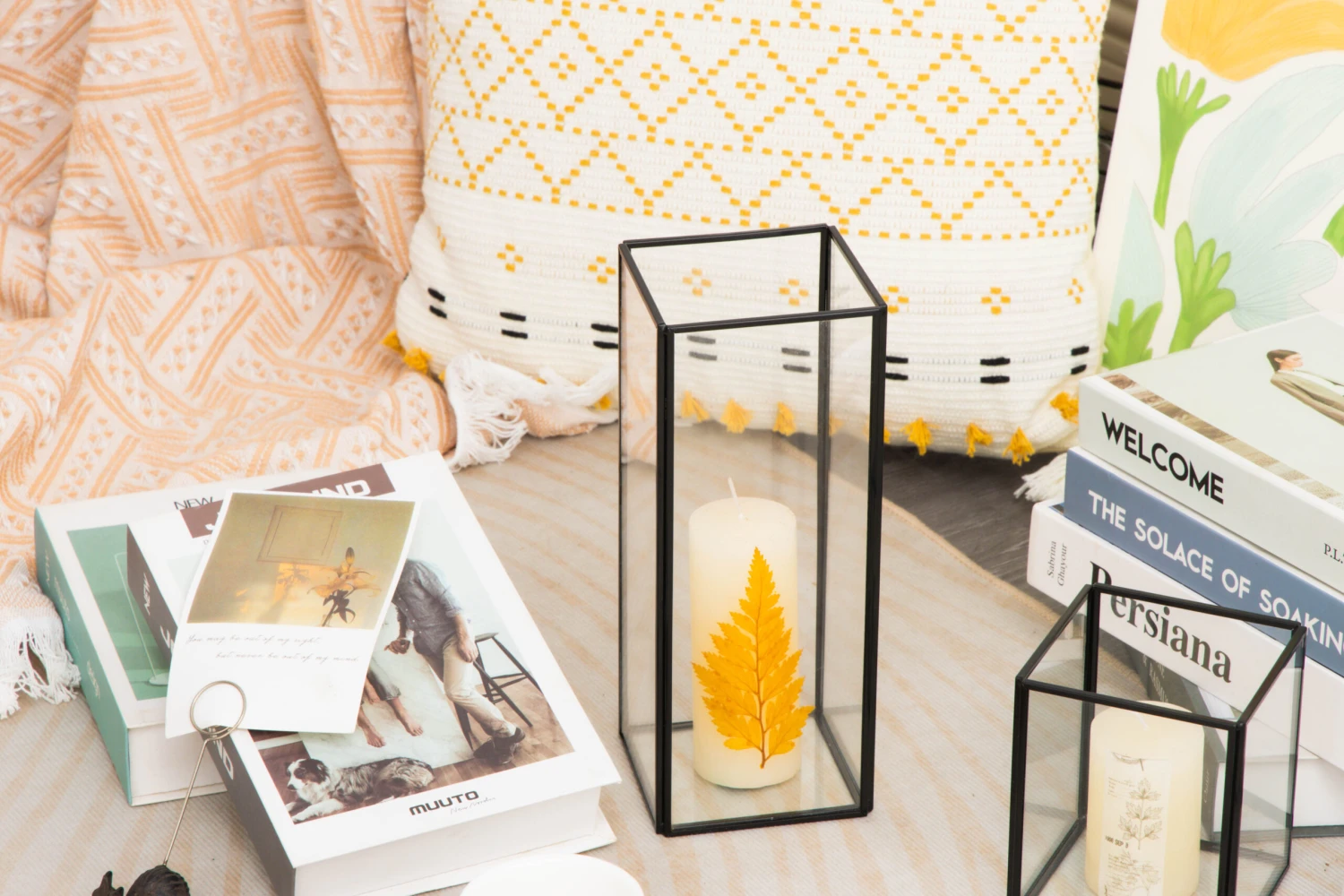 Tall Handmade Black Glass Candle Holder, Square, 9.8" Tall 10 Tall Handmade Black Glass Candle Holder, Square, 9.8" Tall - Image 9