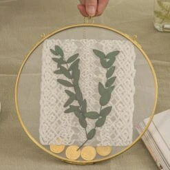 Wall Hanging Round 8" Herbarium Brass Glass Frame For Thick Pressed Flowers, Dried Flowers, Poster, Coin, Double Glass, Floating Frame 33 Wall Hanging Round 8" Herbarium Brass Glass Frame For Thick Pressed Flowers, Dried Flowers, Poster, Coin, Double Glass, Floating Frame -Ncyp Garden Store 290A2745
