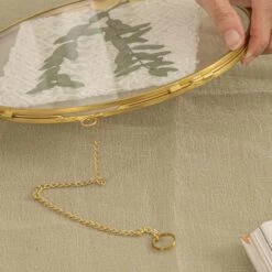 Wall Hanging Round 8" Herbarium Brass Glass Frame For Thick Pressed Flowers, Dried Flowers, Poster, Coin, Double Glass, Floating Frame 35 Wall Hanging Round 8" Herbarium Brass Glass Frame For Thick Pressed Flowers, Dried Flowers, Poster, Coin, Double Glass, Floating Frame -Ncyp Garden Store 290A2754