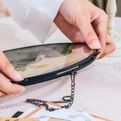 NCYP Glass Coin Organizer Holder For Morgan Silver Dollar Coin - Wall Hanging Display Frame - Round 8" Glass Floating Herbarium For Dried Flowers - Home Decor, Black -Ncyp Garden Store 290A2938