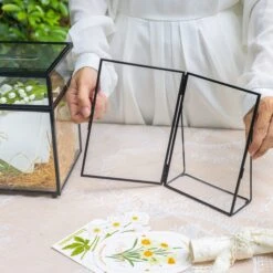 Modern Black Table Number Holder, 5X7'' Photo Picture Frame, For Outdoor Garden Wedding, Bridal Shower -Ncyp Garden Store 290A3084