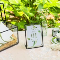 Modern Black Table Number Holder, 5X7'' Photo Picture Frame, For Outdoor Garden Wedding, Bridal Shower -Ncyp Garden Store 290A3152