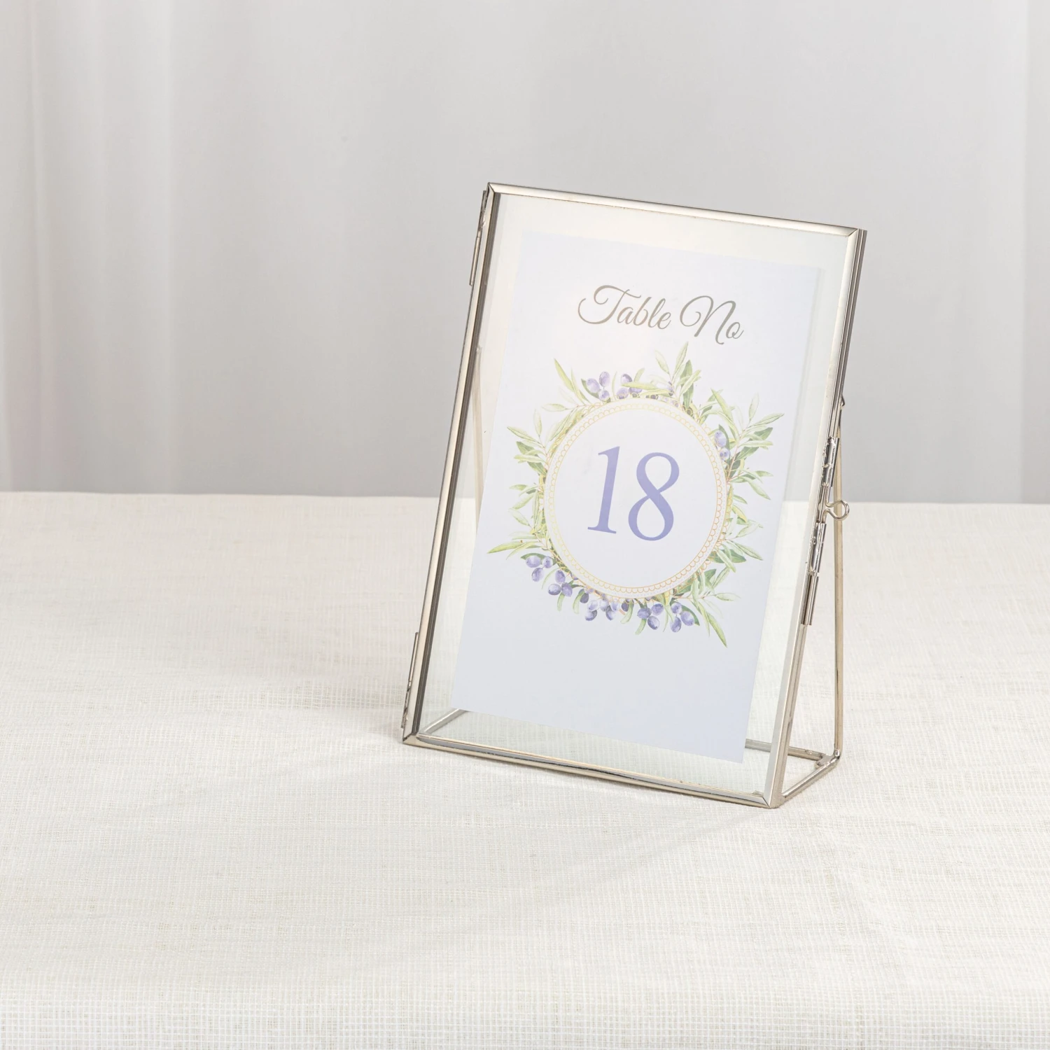 Silver Brass Tabletop Vintage Frame Geometric Ornament Plant Specimen Clip Modern Decor Card Holder 5X7" Reception 14 Silver Brass Tabletop Vintage Frame Geometric Ornament Plant Specimen Clip Modern Decor Card Holder 5X7" Reception - Image 12