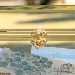 Handmade Vintage Geometric Glass Card Box Organizer Terrarium With Latch For Wedding Reception -Ncyp Garden Store 290A9036