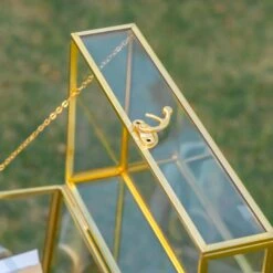 Handmade Vintage Geometric Glass Card Box Organizer Terrarium With Latch For Wedding Reception -Ncyp Garden Store 290A9063