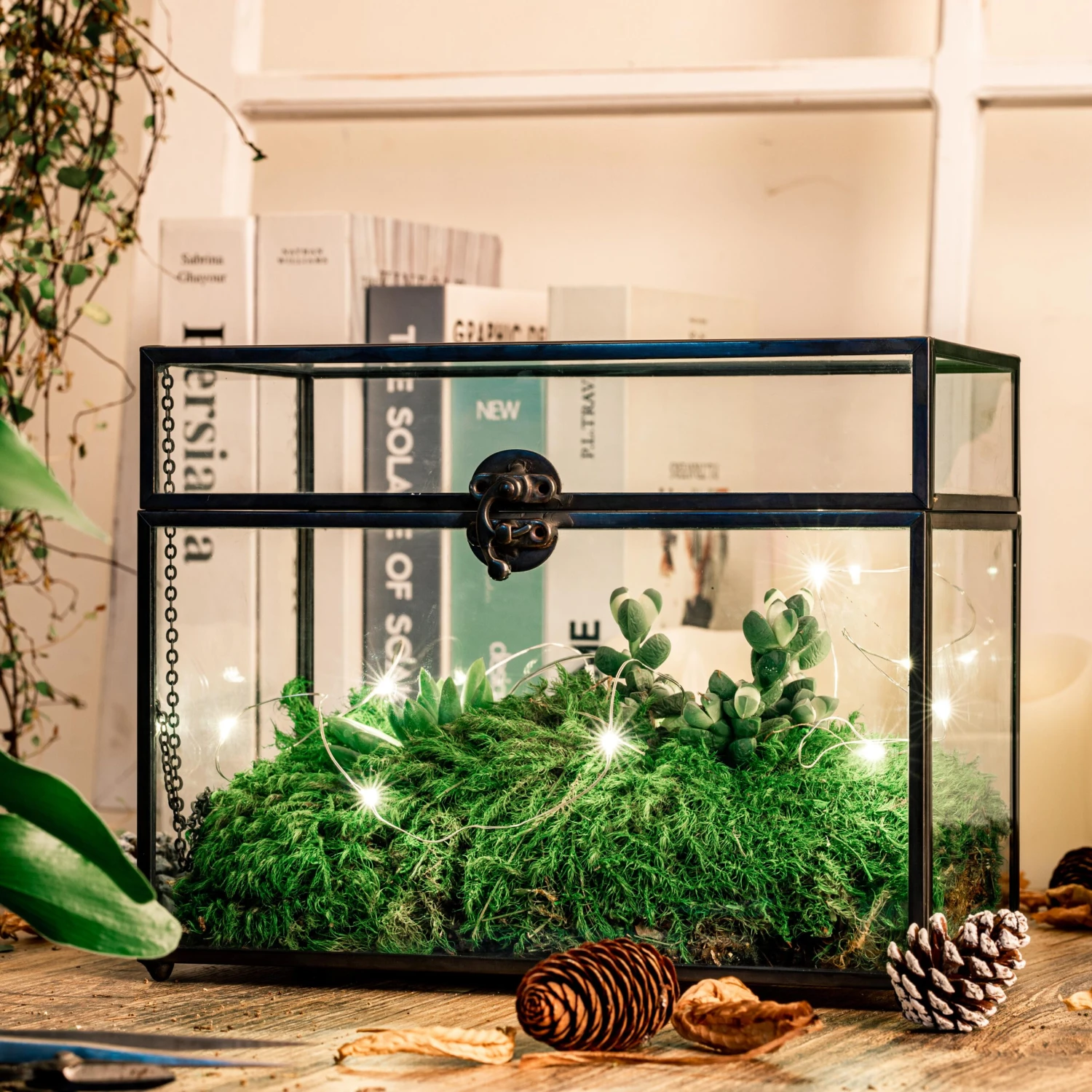 Black Geometric Glass Card Box Terrarium Foot Latch Handmade Rectangular For Wedding Receiption Wishwell Keepsake 6 Black Geometric Glass Card Box Terrarium Foot Latch Handmade Rectangular For Wedding Receiption Wishwell Keepsake - Image 4