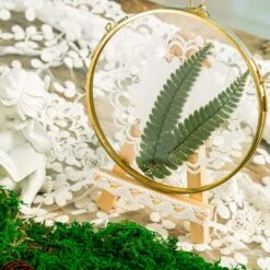 NCYP Wall Hanging Round 5" 4.3" Herbarium Brass Glass Frame For Pressed Flowers, Dried Flowers, Poster, Double Glass, Floating Frame -Ncyp Garden Store 5789