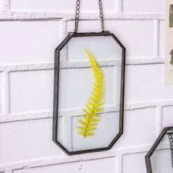 Wall Hanging Black Long Octagon Herbarium Brass Glass Frame For Pressed Flowers Dried Floating Frame -Ncyp Garden Store 8459