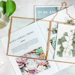 Handmade Large Wall Hanging Pure Copper Glass Artwork Certificate Photo Display Floating Frame 18 Handmade Large Wall Hanging Pure Copper Glass Artwork Certificate Photo Display Floating Frame -Ncyp Garden Store 8906