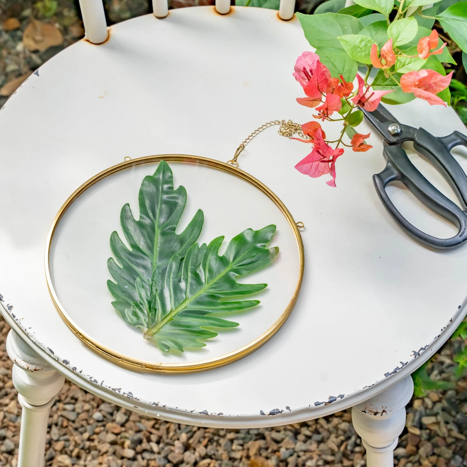 NCYP Wall Hanging Round 8" 10" 12" Herbarium Brass Glass Frame For Pressed Flowers, Poster, Double Glass, Floating Frame 4 NCYP Wall Hanging Round 8" 10" 12" Herbarium Brass Glass Frame For Pressed Flowers, Poster, Double Glass, Floating Frame - Image 2