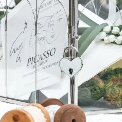 Vintage Silver Large Geometric Glass Card Box Terrarium With Slot, Heart Lock, Foot, Handmade Brass For Wedding Reception Wishwell Keepsake -Ncyp Garden Store G01A2310