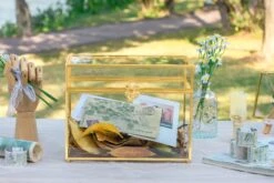 Handmade Vintage Geometric Glass Card Box Organizer Terrarium With Latch For Wedding Reception -Ncyp Garden Store G01A2461